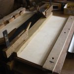 Bearclaw spruce top being glued on the joining board