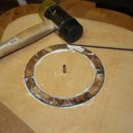 Ordinary white glue is used for the rosette