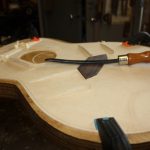 The flat braces are glued and ready for carving