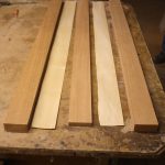 Neck laminates maple and mahogany