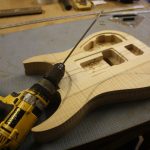 drilling link holes guitar wiring
