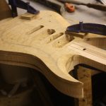 carving left hand guitar body