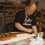 chris first stringing of guitar