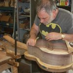 John prepares to glue the sides on