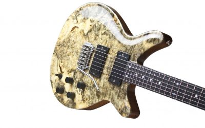 Custom Thru Neck Bandsman Electric Guitar with Buckeye Burl Cap – Part 4