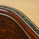Preston Reed Signature Baritone Guitar - Closeup of Heathergem binding around the body