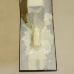 Close-up of masking on neck heel