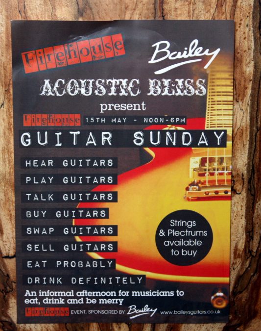 Guitar Sunday at The Firehouse- Sunday 15th May