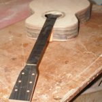 The neck is test fitted