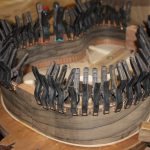 Gluing the final kerfed lining strips