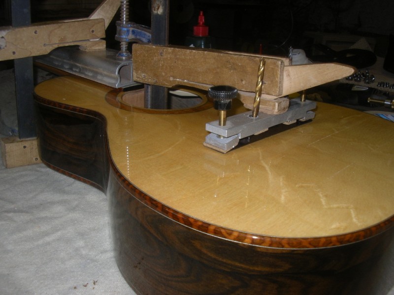 Alone in the Workshop – Part 16 – Gluing the neck and bridge on