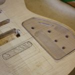 The 'Fernandez sustainer' comes with a pattern- I fixed it with double sided tape and used it as a guide to drill the control holes