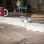 I put the large drill back in just to show the angle needed to join up with the curved slot